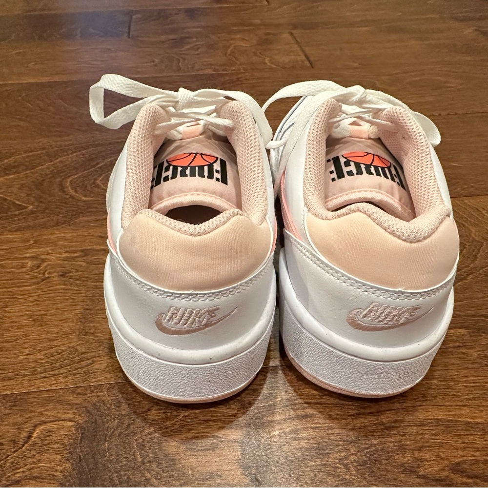 🆕 Nike Full Force Low White and Echo Pink Shoes - Picture 4 of 7